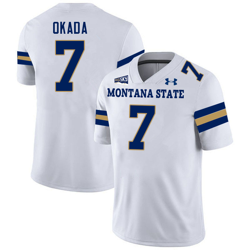 Men #7 Ty Okada Montana State Bobcats Jerseys Football Stitched-White